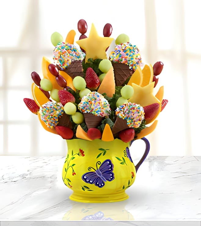 Butterflies & Confetti Fruit Bouquet, Fruit Bouquets