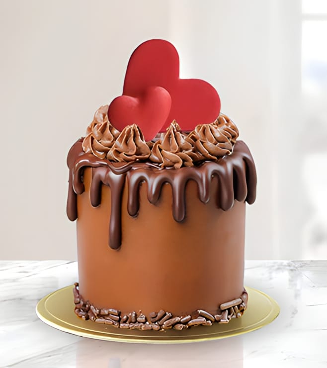 Precious Hearts Chocolate Mono Cake