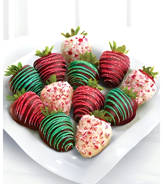 Colors of Christmas Dipped Dozen Strawberries