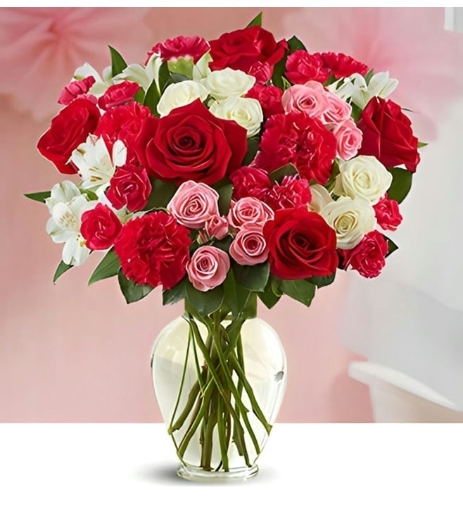 Blushing Romance Bouquet, Carnations
