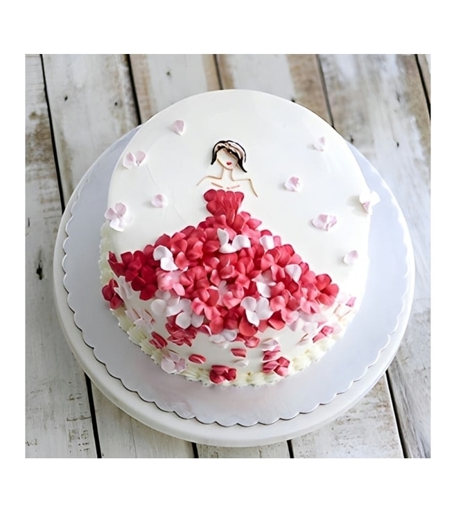 Red Petal Princess Cake