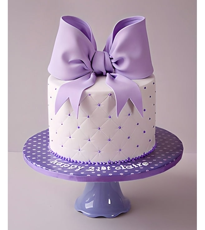 Lilac Quilted Bow Cake