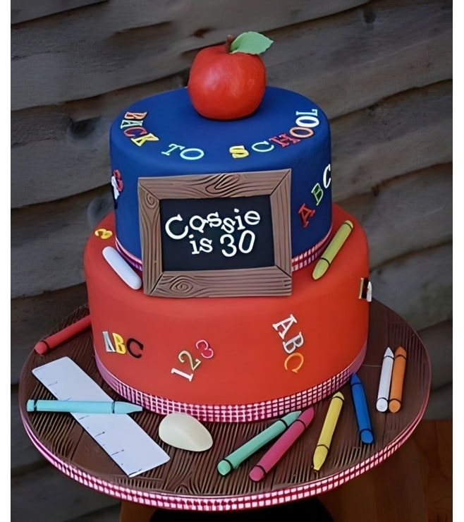 Crayon Fun Tiered Cake, Back to School