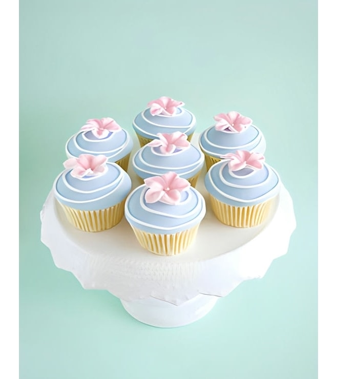 Pink Spring Flower Cupcakes -  One Dozen