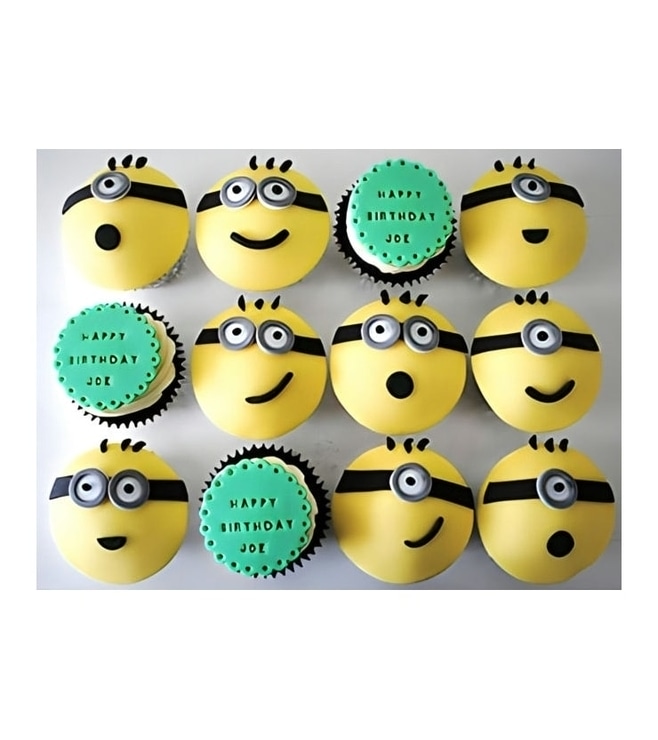 Amusing Minion Cupcakes -  One Dozen
