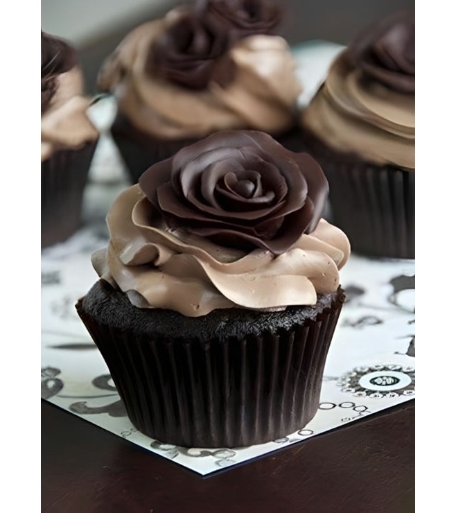 Dark Rose Dozen Cupcakes
