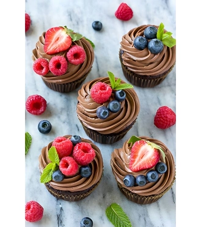 Mixed Berry Signature Chocolate Dozen Cupcakes, Cupcakes