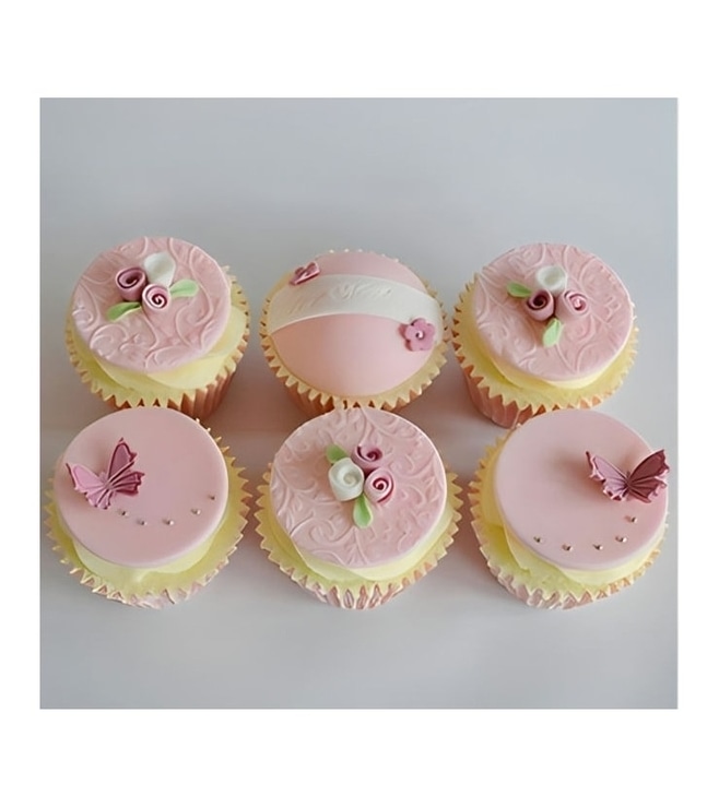 Rose Butterflies Dozen Cupcakes