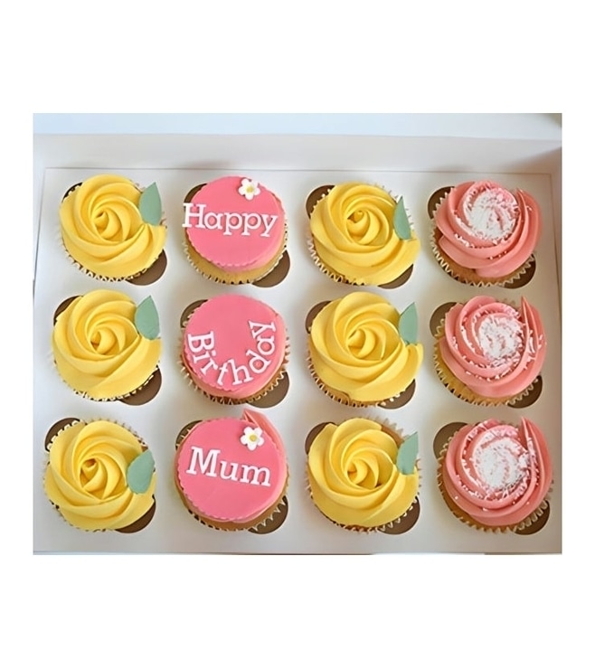 Sunny Swirls Birthday Cupcakes