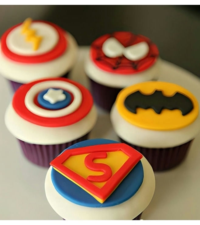 Superhero Badges Dozen Cupcakes