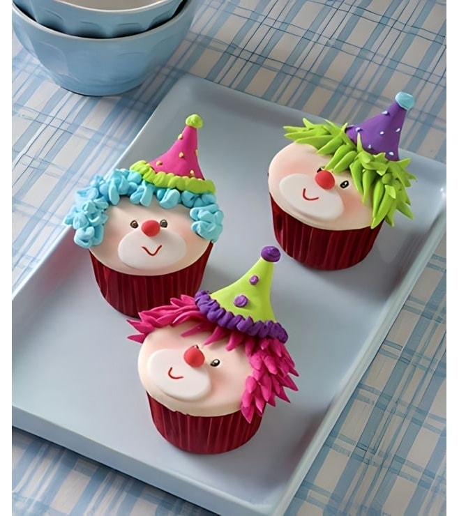 Colorful Clowns Dozen Cupcakes