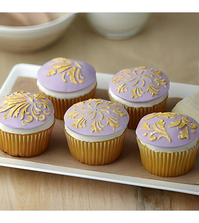 Gold Leaf Motif Cupcakes