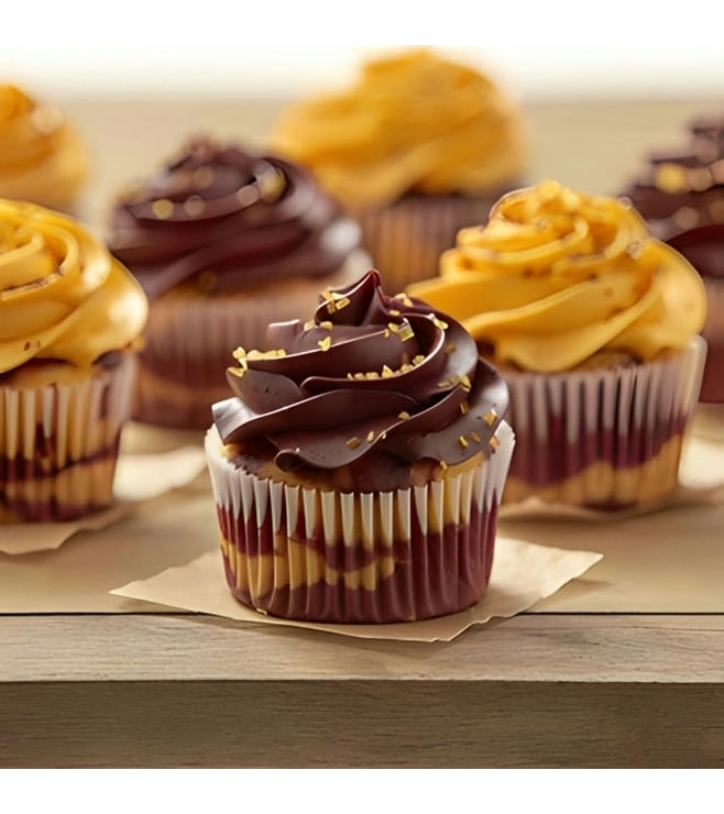 Chocolate and Gold Cupcakes