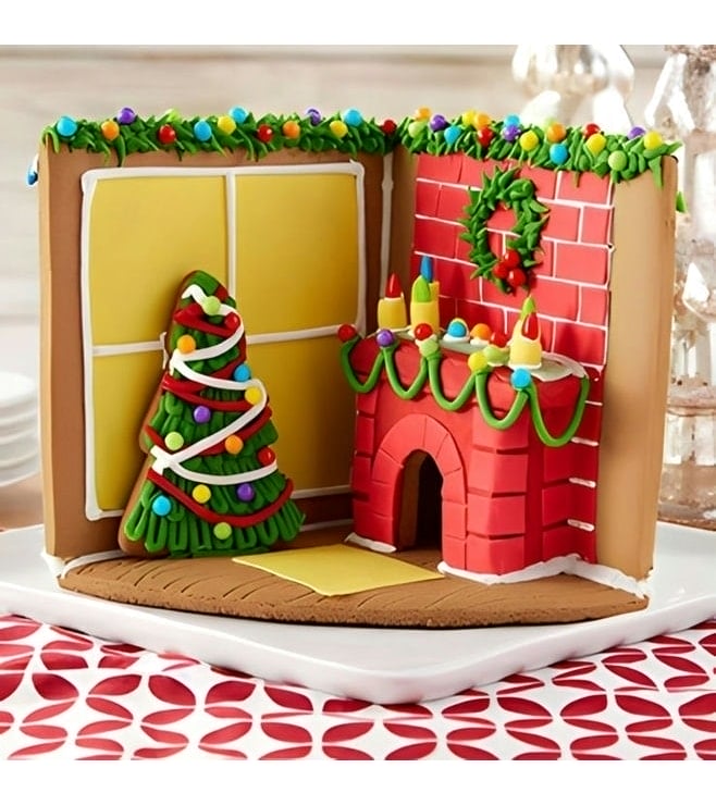 Around the Fireplace Gingerbread House