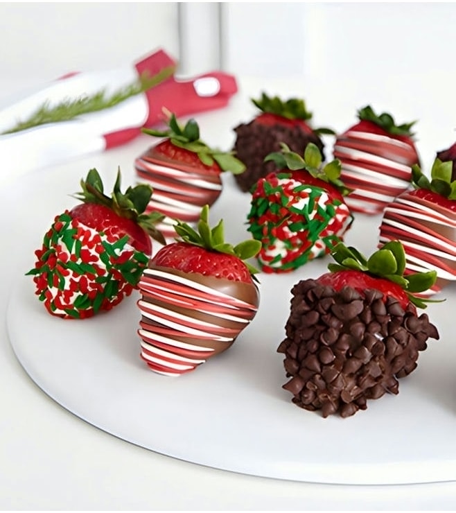 Christmas Spirit Dipped Dozen Strawberries