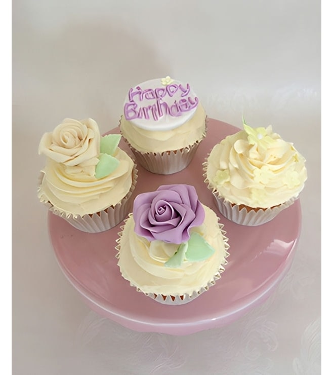 Plush Rose Dozen Cupcakes