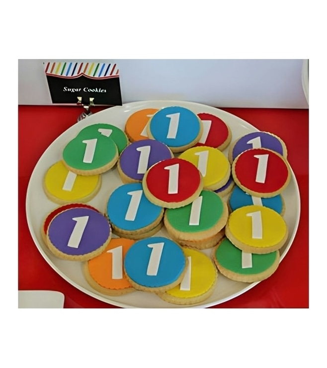 Multicolor Custom Number Cookies