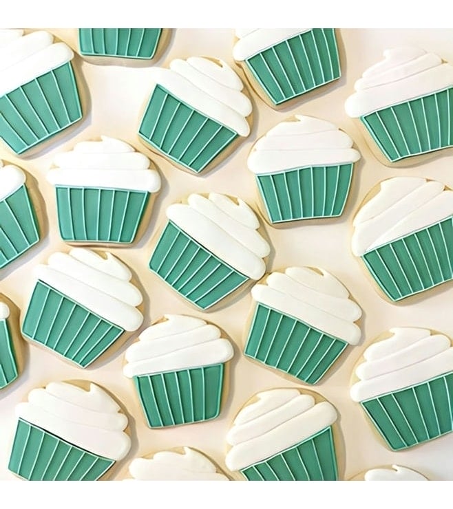 Teal Cupcake Cookies