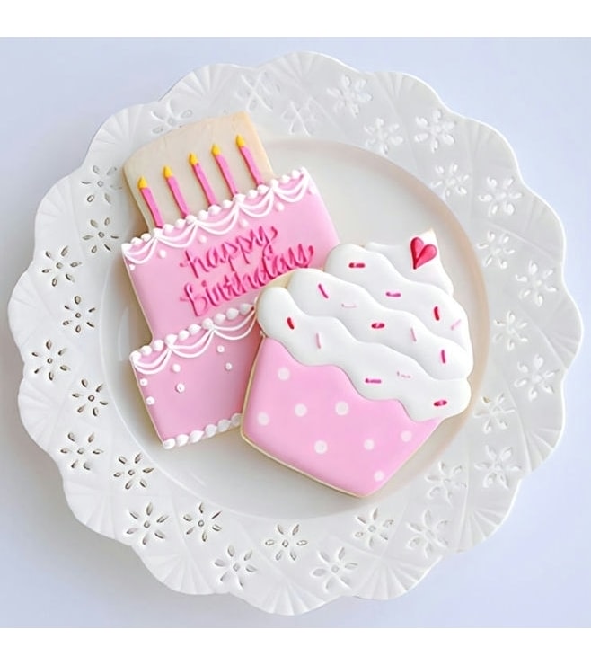 Pink Sprinkle Birthday Cookies