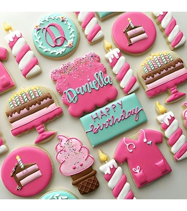 Candy Pink Birthday Cookies