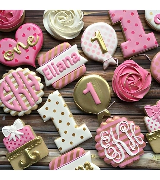 Pink Polka Birthday Cookies