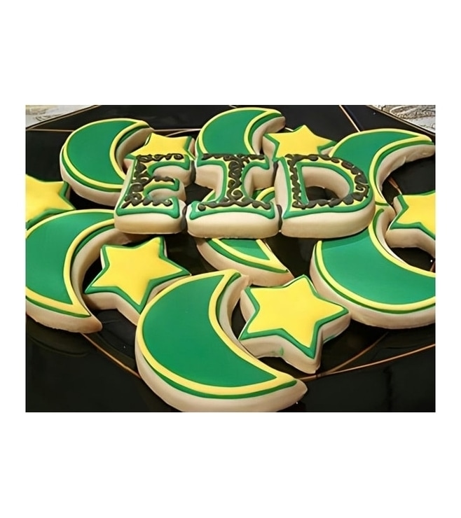 Green And Yellow Eid Cookies