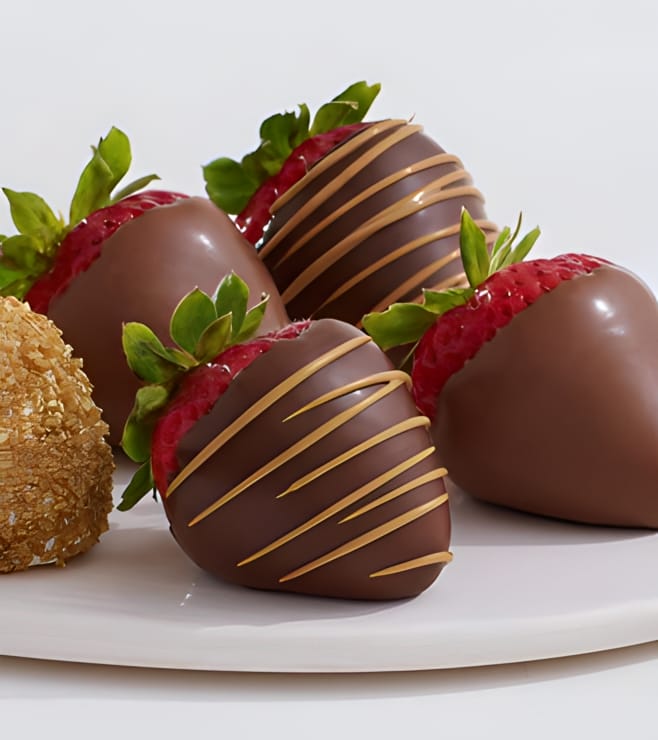 Heart of Gold Dipped Strawberries, Assorted Chocolates