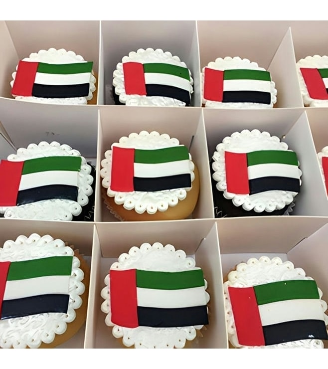 Flags Raised High Cupcakes, UAE National Day