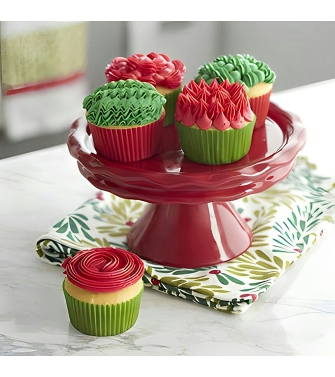 Holiday Colors Frosted Cupcakes