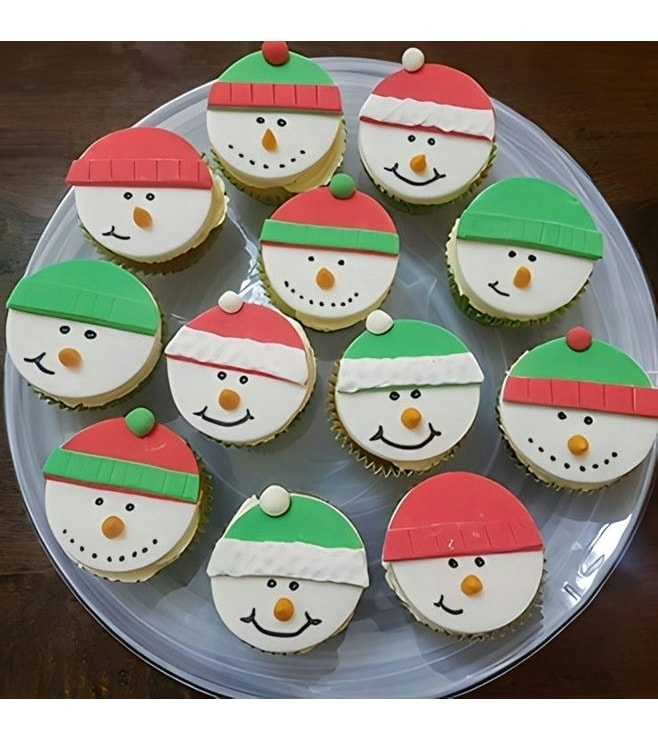 Merry Snowmen Cupcakes