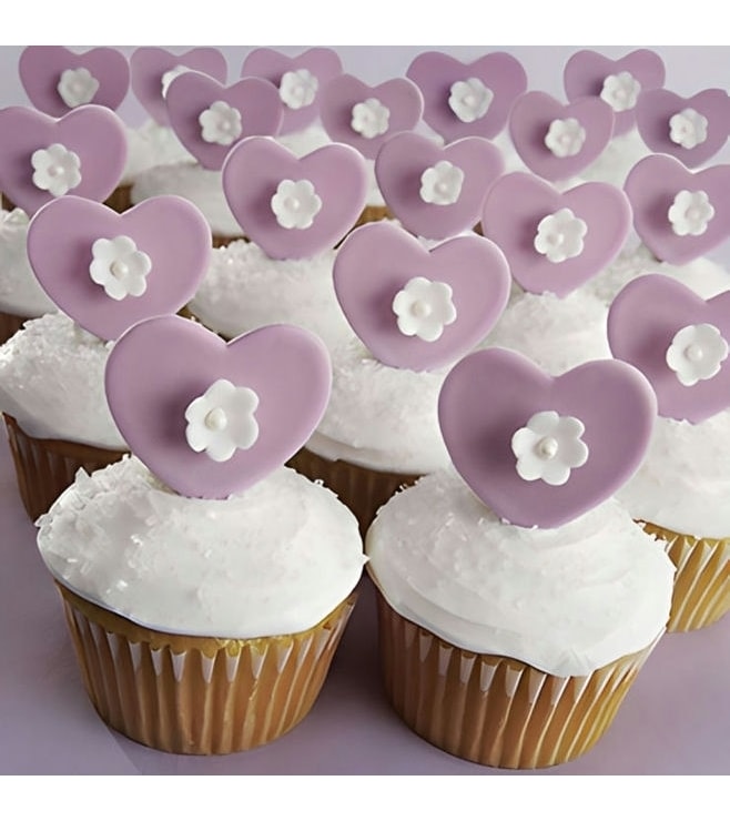 Purple Hearts Cupcakes
