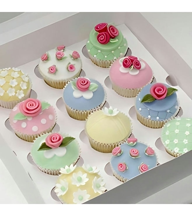 Vintage Floral Cupcakes