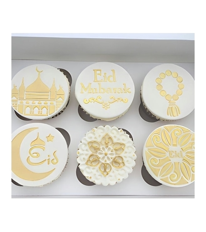 Golden Stencils Eid Cupcakes