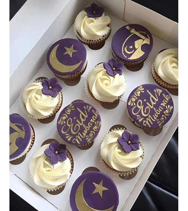 Royal Purple Eid Cupcakes