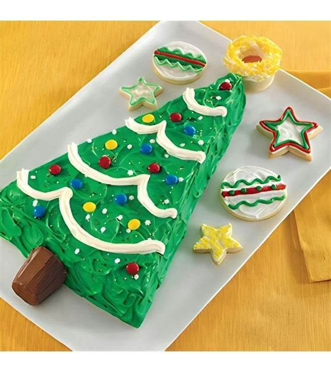 Frosted Christmas Tree Cake