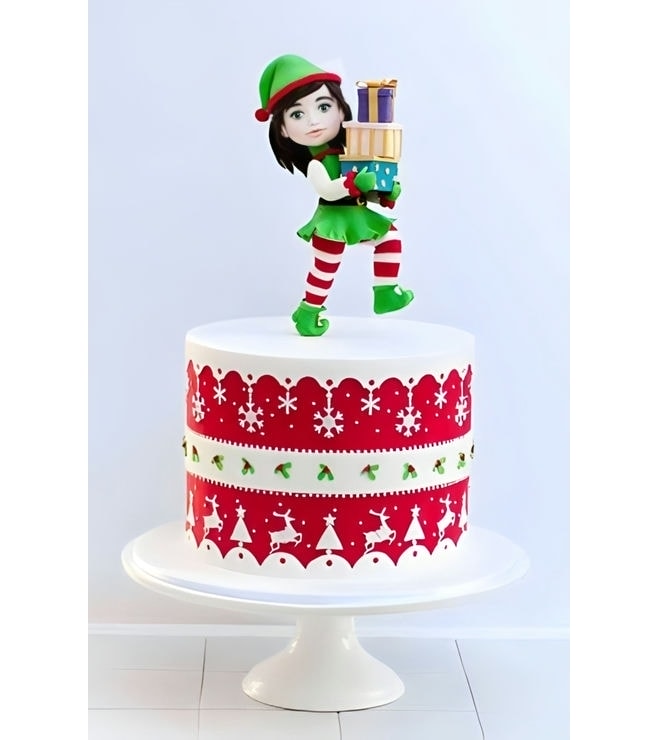 Cheery Elf Christmas Cake