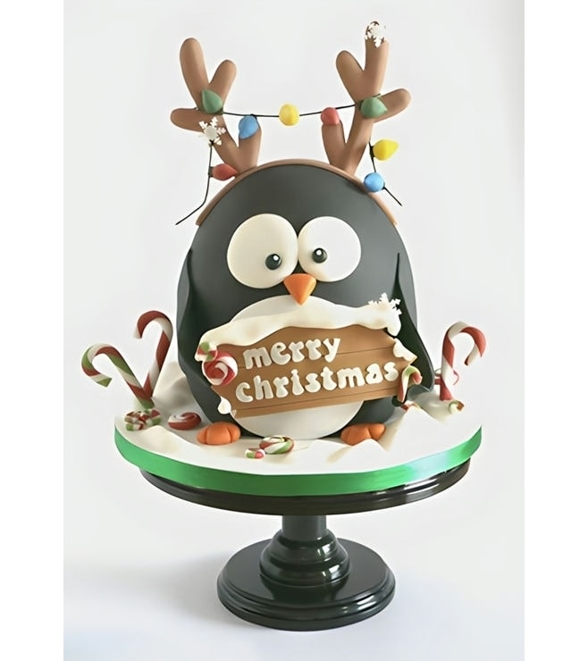 Penguin Fun Christmas Cake