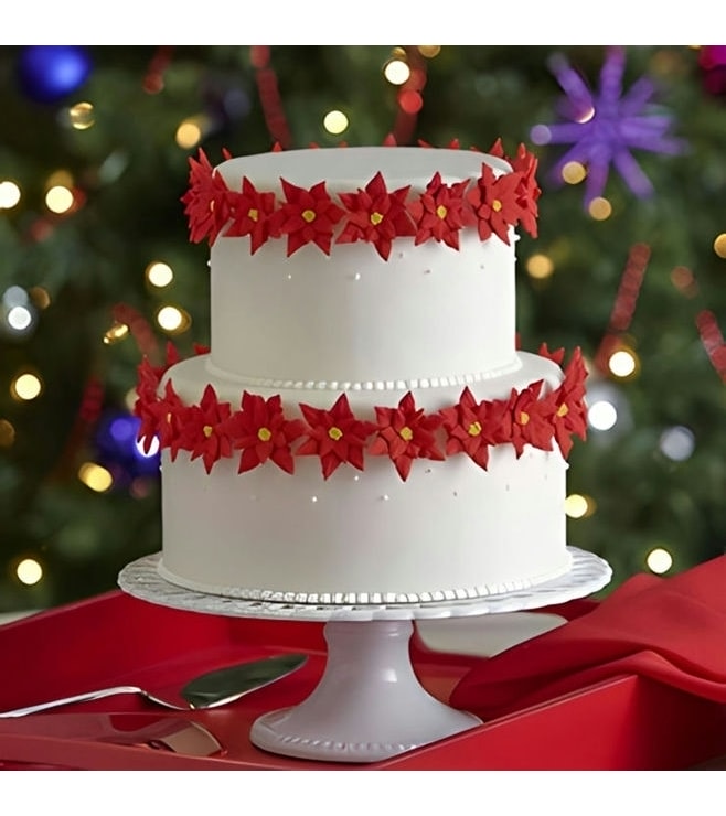 Poinsettia Christmas Cake