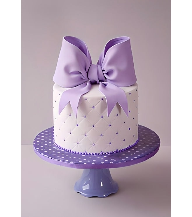 Lilac Quilted Bow Cake