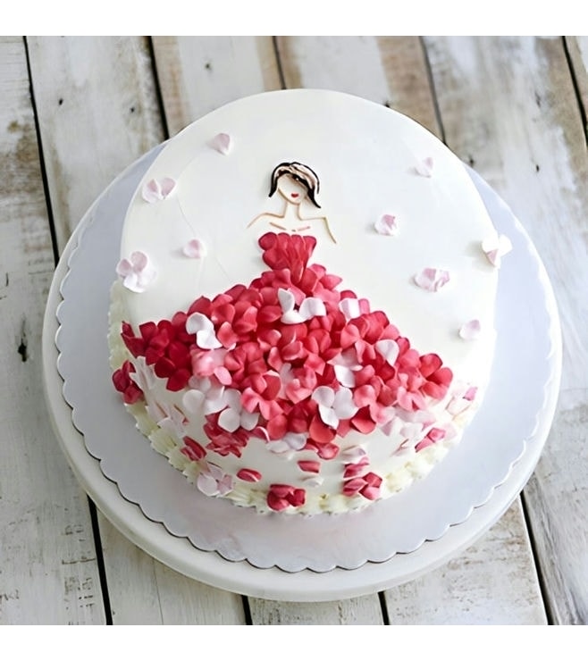 Red Petal Princess Cake