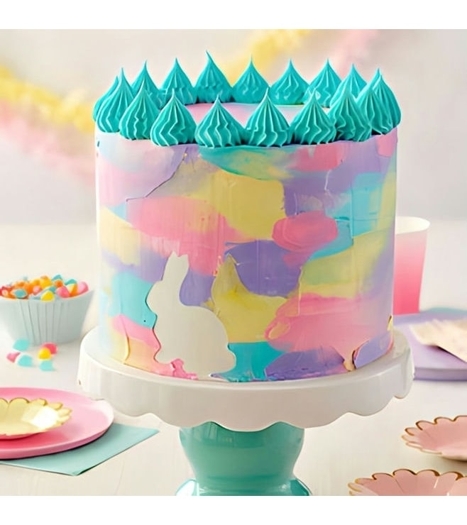 Watercolor Bunny Cake
