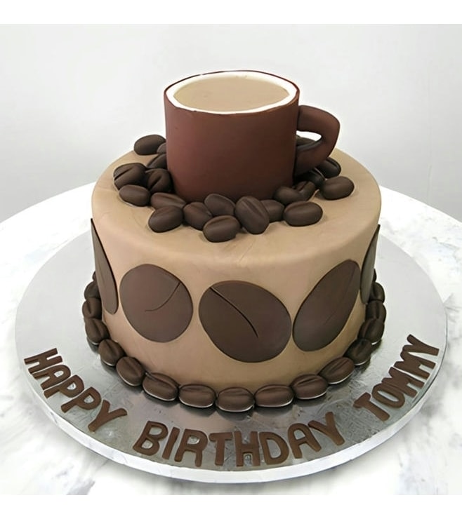 Dark Roast Coffee Themed Cake