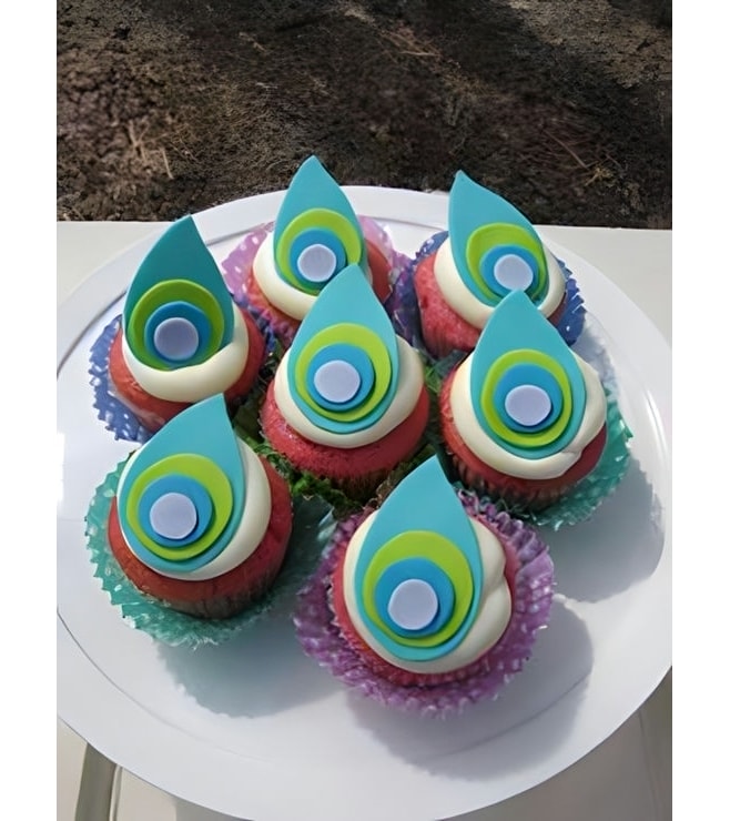 Peacock Feather Cupcakes