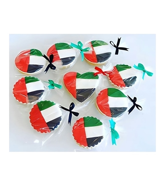 UAE Flag Badge Cookies