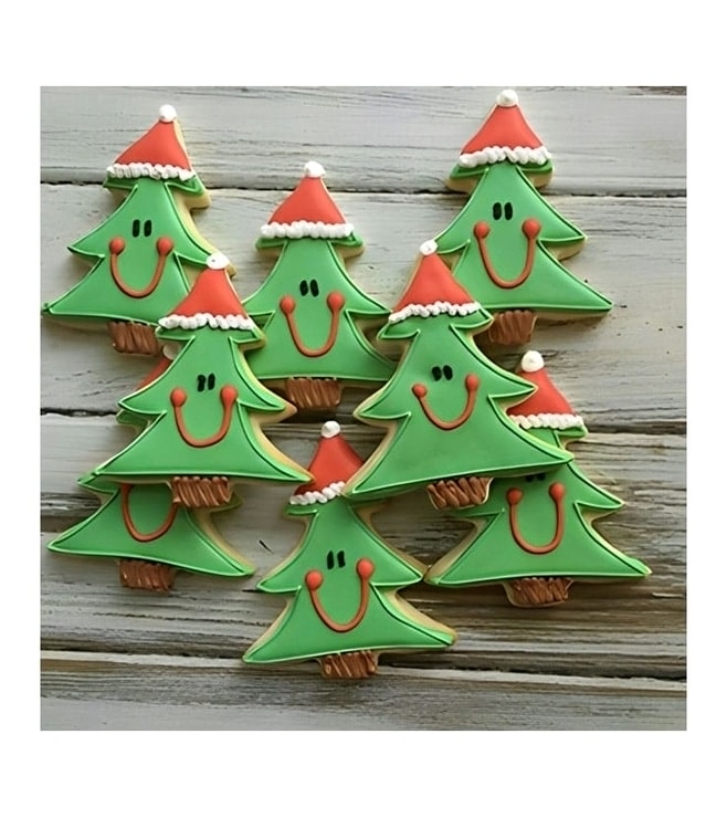 Happy Christmas Tree Cookies