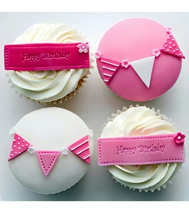 Pink Party Birthday Dozen Cupcakes