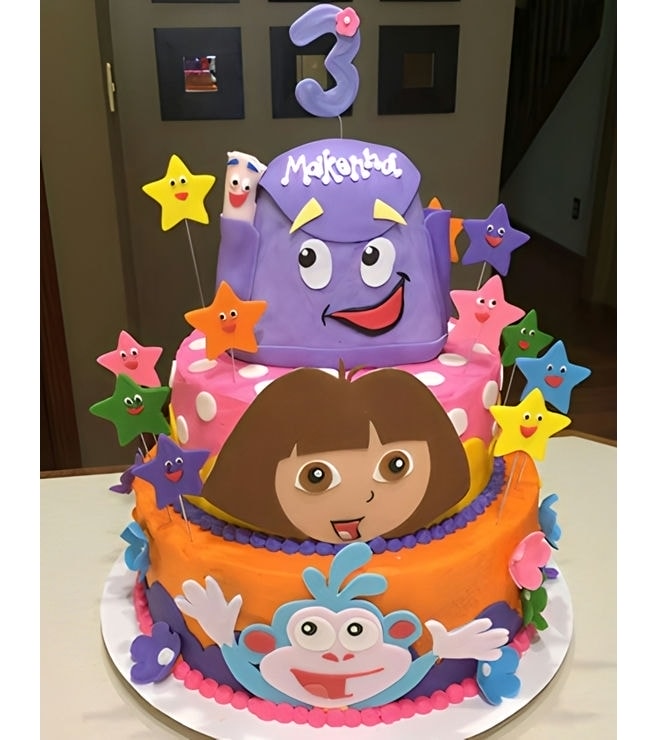 Dora and Friends Celebration Cake, Dora Explorer Cakes