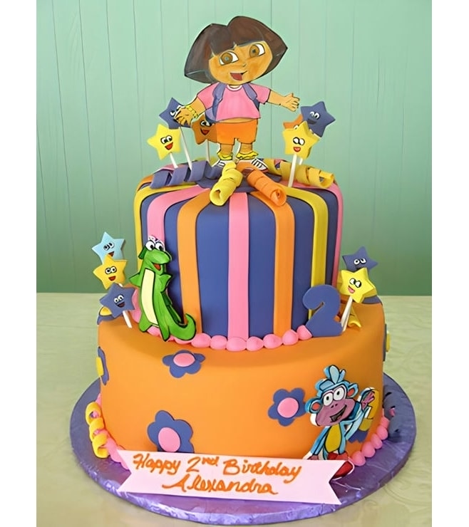 Dora, Boots, and Isa Birthday Cake, Dora Explorer Cakes