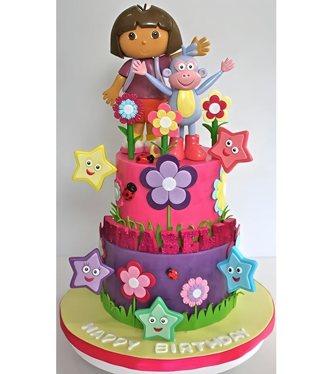 Dora the Explorer Star Explosion Cake