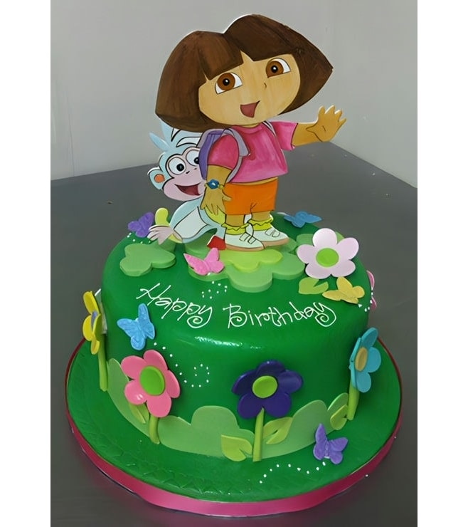 Dora and Boots Outdoor Adventure Cake